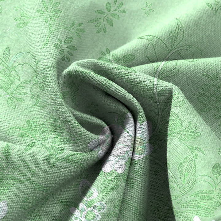 Buddha Stones Pantaloni da donna a gamba larga con elastico in vita e tasche, in cotone e lino, con fantasia floreale romantica. - image 11