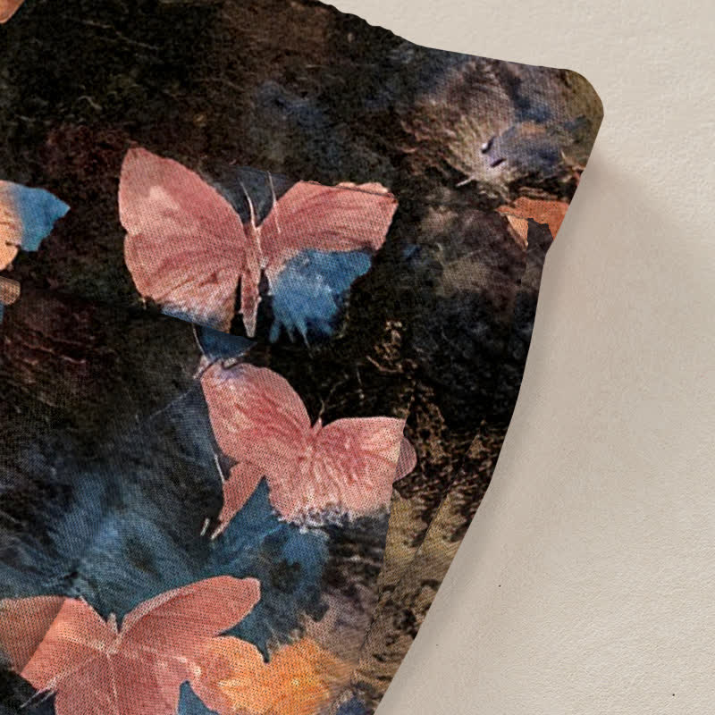 Buddha Stones Pantaloni da donna in cotone e lino con stampa a farfalle, vita elasticizzata e gamba larga, con tasche. - image 10