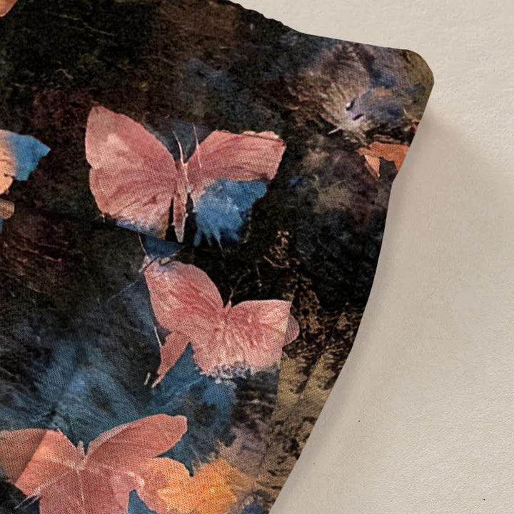Buddha Stones Pantaloni da donna in cotone e lino con stampa a farfalle, vita elasticizzata e gamba larga, con tasche. - image 10