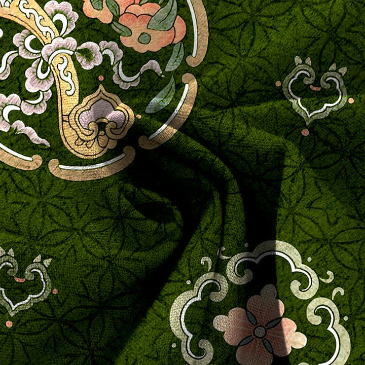 Buddha Stones Pantaloni da donna a gamba larga in cotone e lino, stile bohémien, con elastico in vita e tasche, fantasia a medaglioni. - image 11