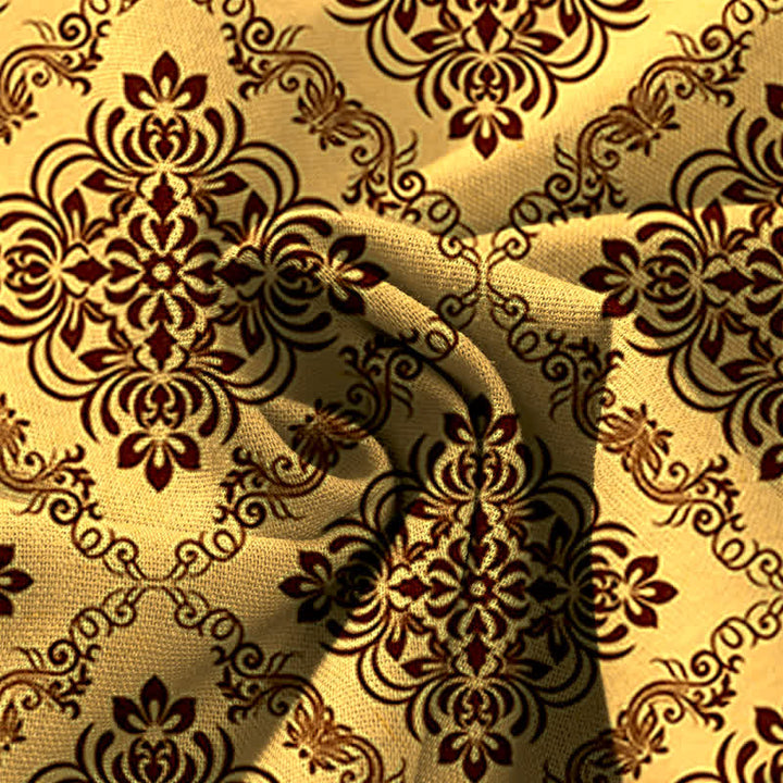 Buddha Stones Pantaloni da donna a gamba larga con elastico in vita e tasche, in cotone e lino, con fantasia floreale barocca. - image 3