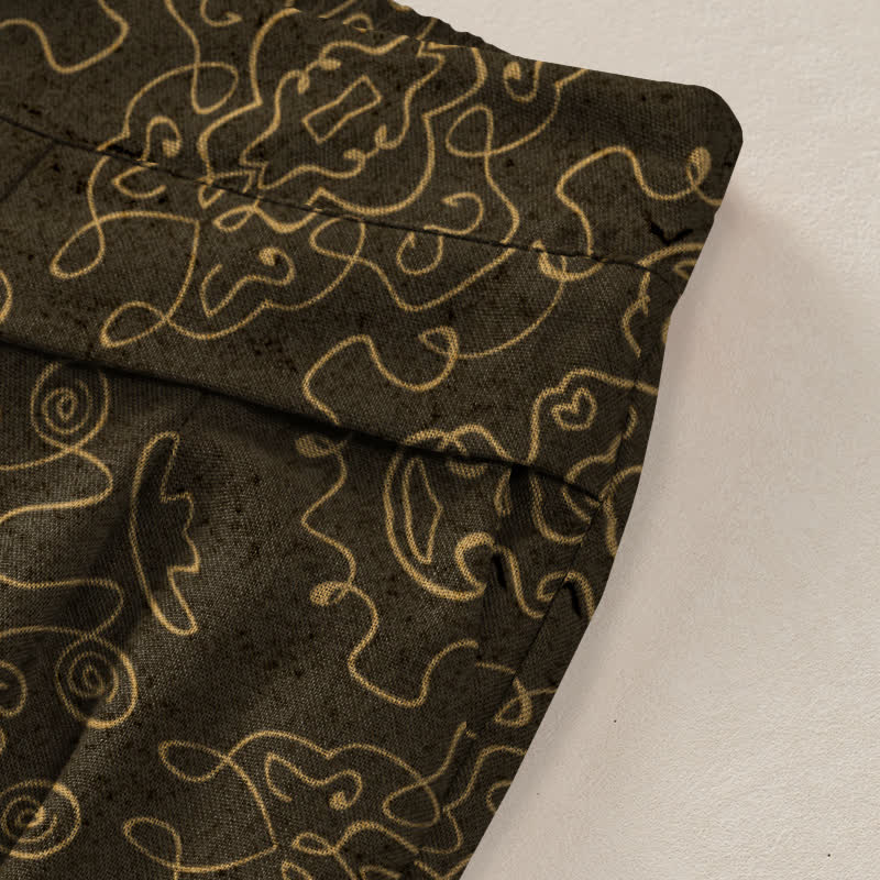 Buddha Stones Pantaloni da donna in cotone e lino con elastico in vita e gamba larga, fantasia mandala e tasche. - image 13