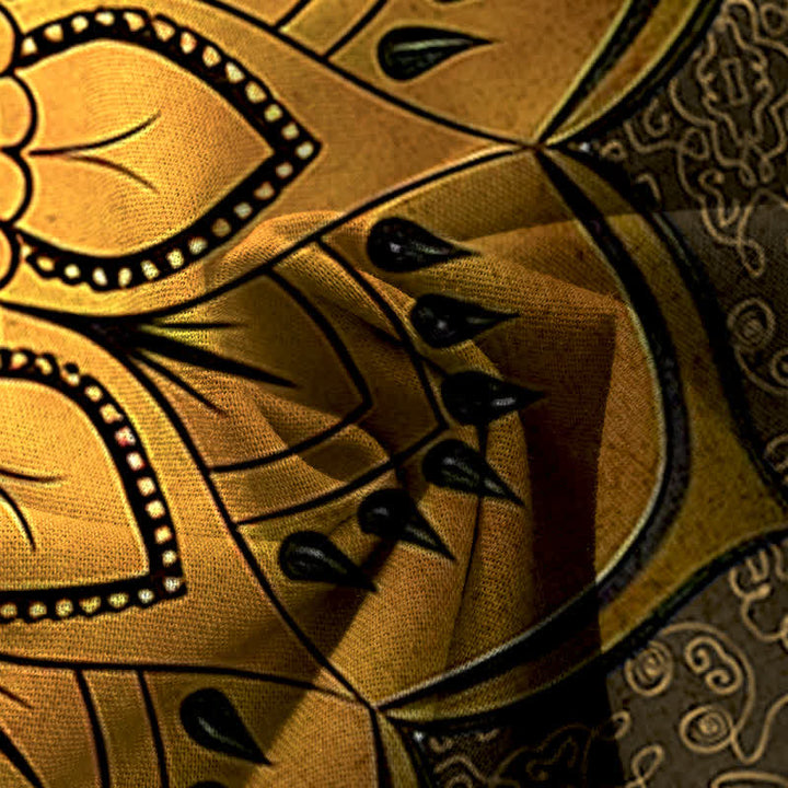 Buddha Stones Pantaloni da donna in cotone e lino con elastico in vita e gamba larga, fantasia mandala e tasche. - image 14