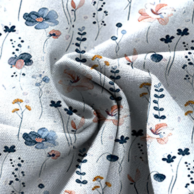 Buddha Stones Pantaloni da donna in cotone e lino con fantasia floreale, vita elasticizzata e gamba larga, con tasche. - image 11