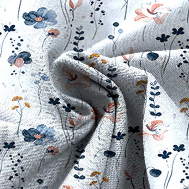 Buddha Stones Pantaloni da donna in cotone e lino con fantasia floreale, vita elasticizzata e gamba larga, con tasche. - image 11