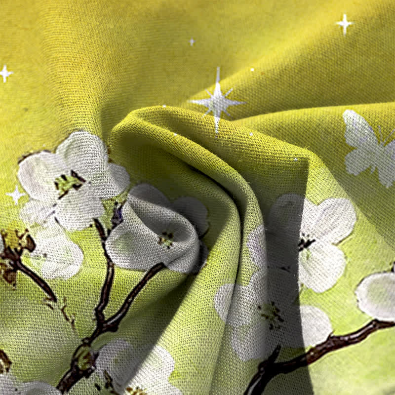 Buddha Stones Pantaloni da donna a gamba larga con elastico in vita e tasche, in cotone e lino, con fantasia floreale sfumata. - image 12