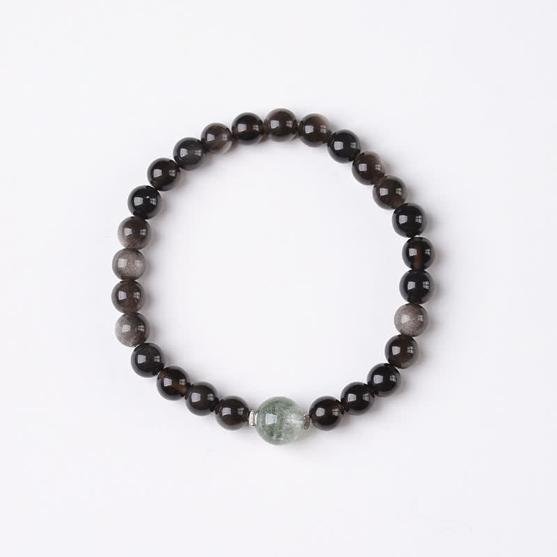Buddha Stones Bracciale rotondo cinese in ossidiana nera, intrecciato a mano, per radicamento e messa a terra. - image 12
