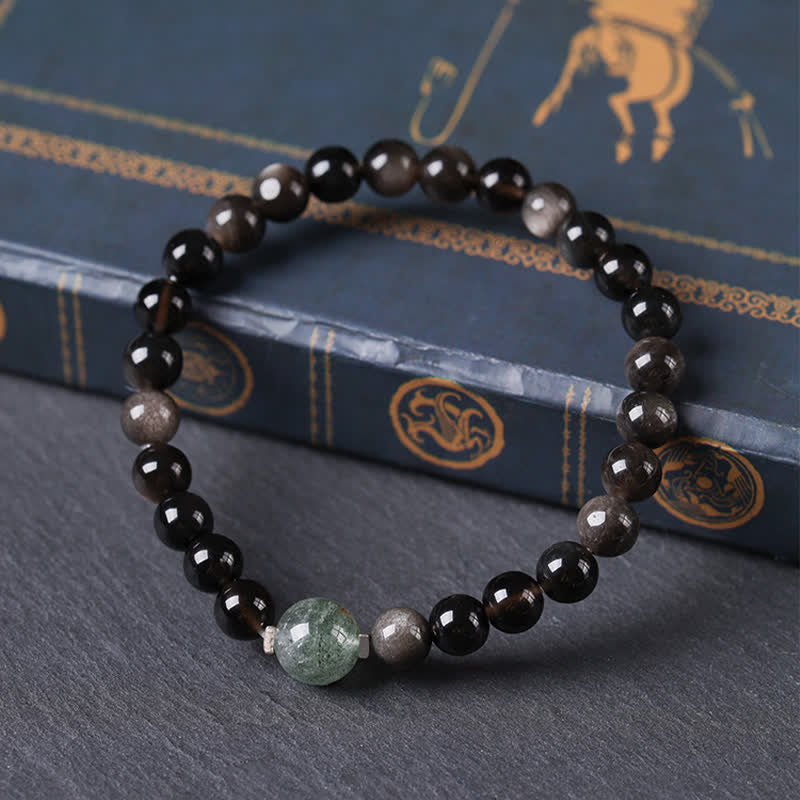 Buddha Stones Bracciale rotondo cinese in ossidiana nera, intrecciato a mano, per radicamento e messa a terra. - image 2