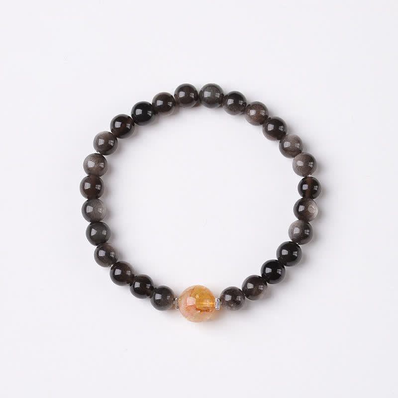 Buddha Stones Bracciale rotondo cinese in ossidiana nera, intrecciato a mano, per radicamento e messa a terra. - image 11