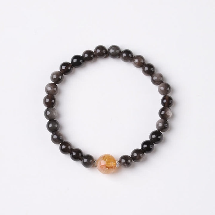 Buddha Stones Bracciale rotondo cinese in ossidiana nera, intrecciato a mano, per radicamento e messa a terra. - image 11