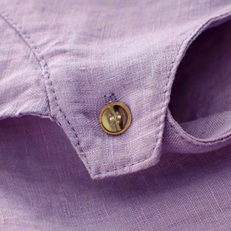 Buddha Stones Camicia senza maniche da donna estiva, casual, minimalista, con bottoni e tasca, tinta unita. - image 8
