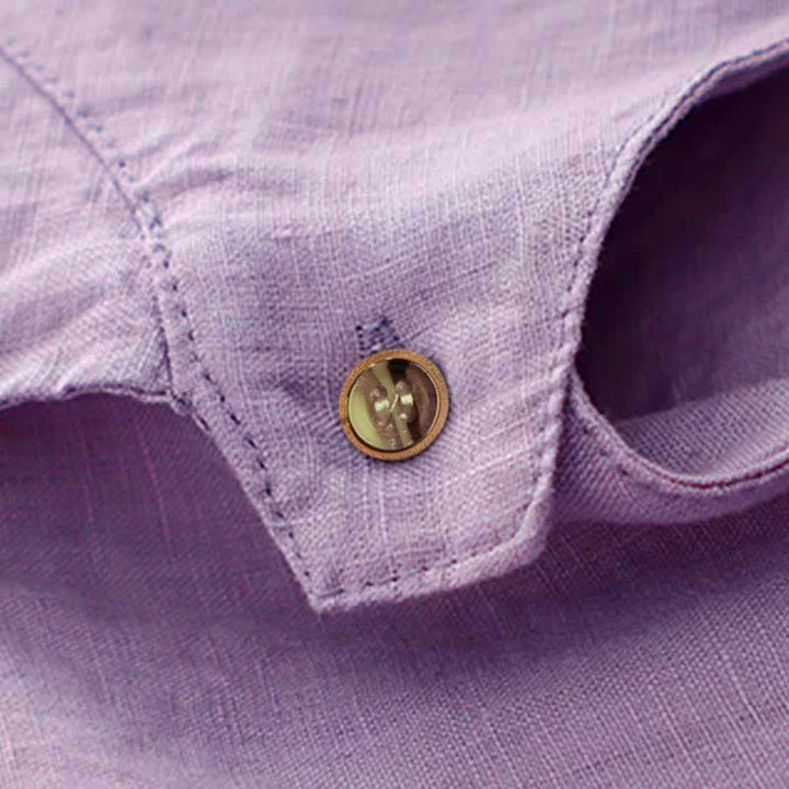 Buddha Stones Camicia senza maniche da donna estiva, casual, minimalista, con bottoni e tasca, tinta unita. - image 8
