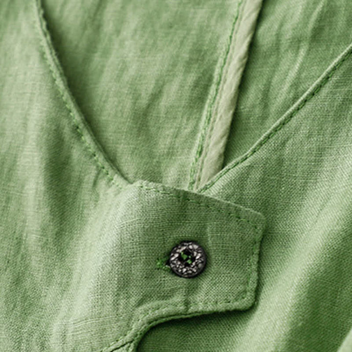 Buddha Stones Camicia senza maniche da donna estiva, casual, minimalista, con bottoni e tasca, tinta unita. - image 19