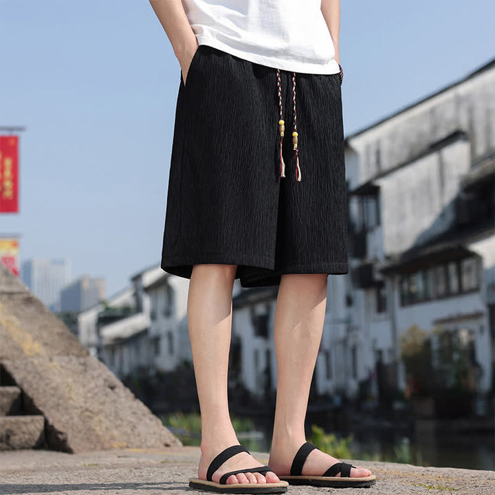 Buddha Stones Pantaloncini Bermuda estivi casual con coulisse, tinta unita, da uomo, gamba dritta, con tasche. - image 11