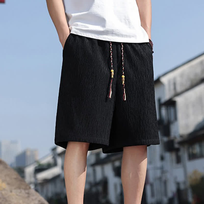 Buddha Stones Pantaloncini Bermuda estivi casual con coulisse, tinta unita, da uomo, gamba dritta, con tasche. - image 12
