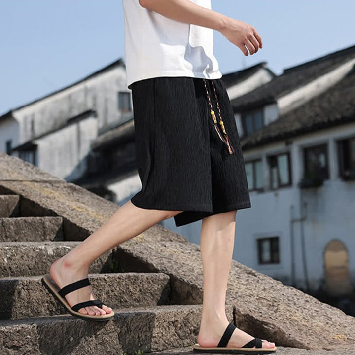Buddha Stones Pantaloncini Bermuda estivi casual con coulisse, tinta unita, da uomo, gamba dritta, con tasche. - image 15