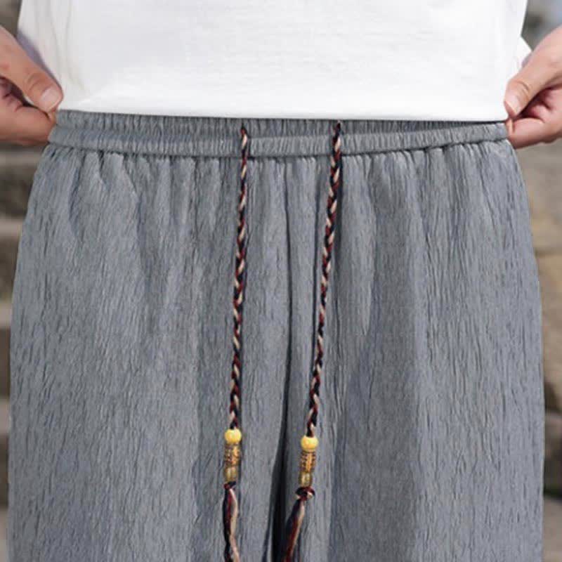Buddha Stones Pantaloncini Bermuda estivi casual con coulisse, tinta unita, da uomo, gamba dritta, con tasche. - image 27