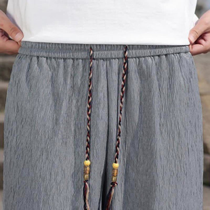 Buddha Stones Pantaloncini Bermuda estivi casual con coulisse, tinta unita, da uomo, gamba dritta, con tasche. - image 27