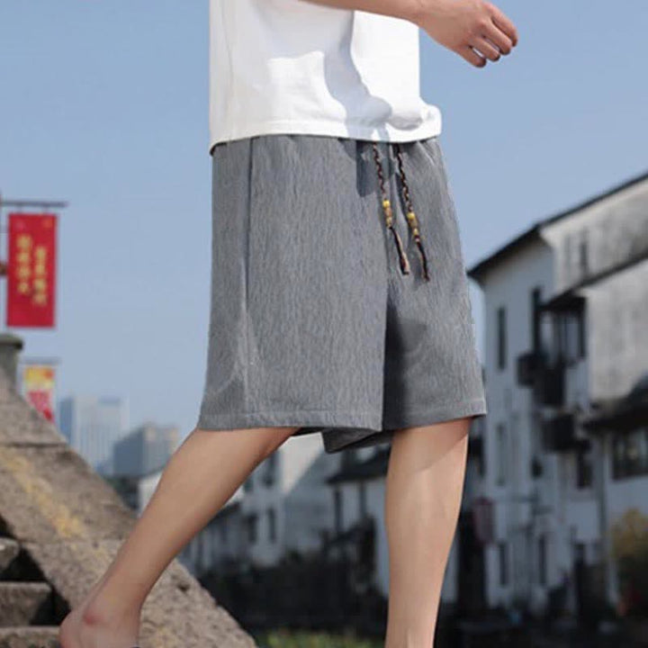 Buddha Stones Pantaloncini Bermuda estivi casual con coulisse, tinta unita, da uomo, gamba dritta, con tasche. - image 19