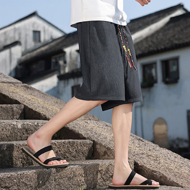 Buddha Stones Pantaloncini Bermuda estivi casual con coulisse, tinta unita, da uomo, gamba dritta, con tasche. - image 33