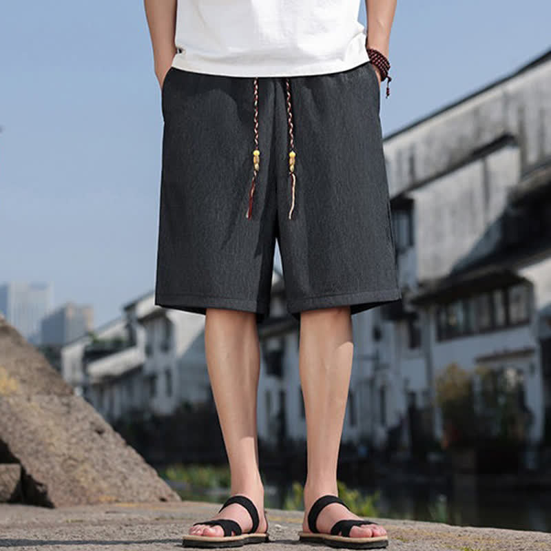 Buddha Stones Pantaloncini Bermuda estivi casual con coulisse, tinta unita, da uomo, gamba dritta, con tasche. - image 29