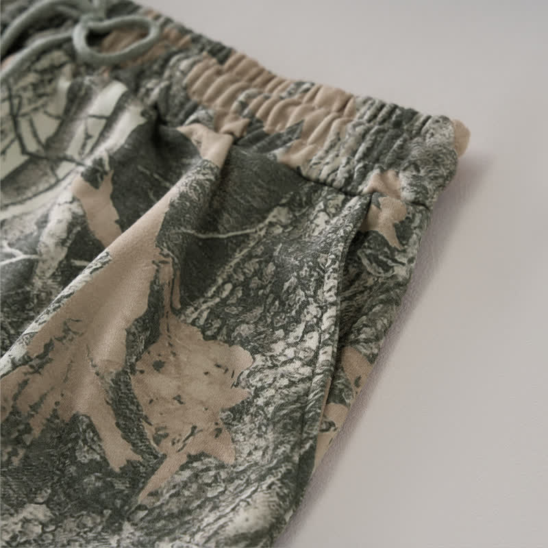 Buddha Stones Pantaloncini da donna estivi casual con coulisse e stampa astratta a foglia d'acero, con tasca. - image 13