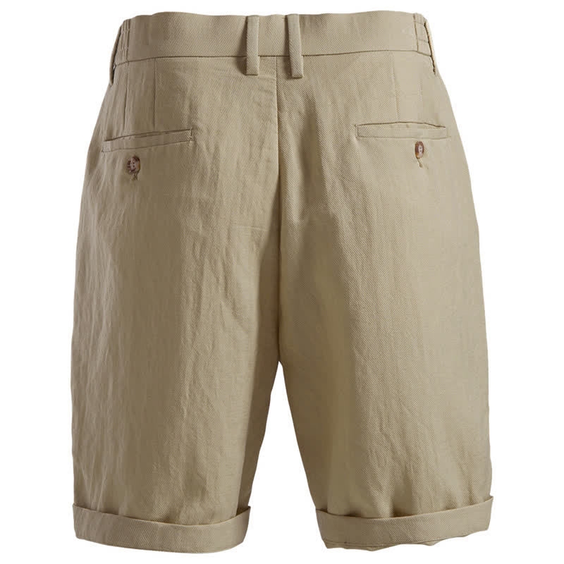 Pantaloncini Bermuda da uomo, modello classico estivo casual con cerniera e bottoni, con tasche, Buddha Stones. - image 1