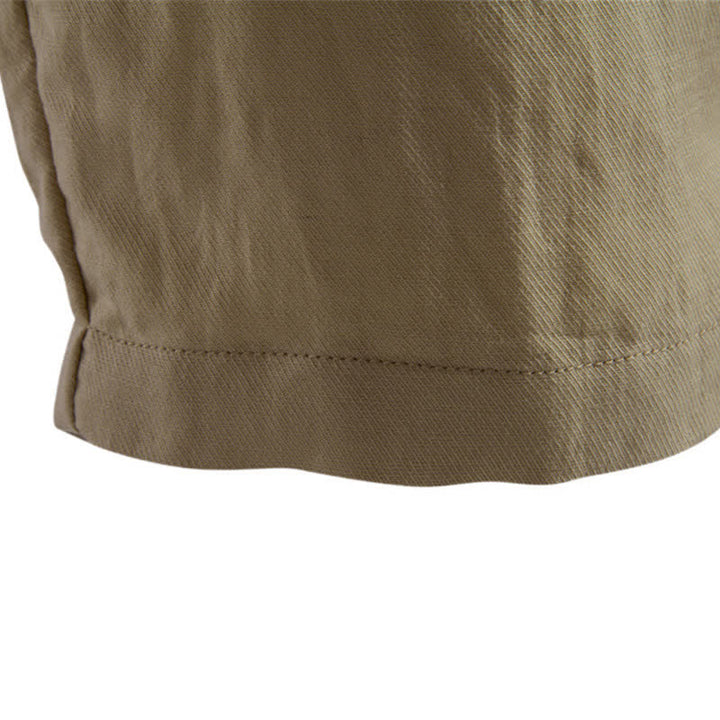 Pantaloncini Bermuda da uomo, modello classico estivo casual con cerniera e bottoni, con tasche, Buddha Stones. - image 11