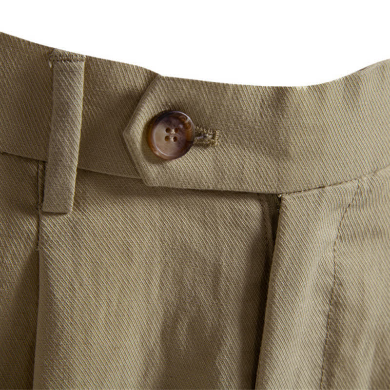 Pantaloncini Bermuda da uomo, modello classico estivo casual con cerniera e bottoni, con tasche, Buddha Stones. - image 2
