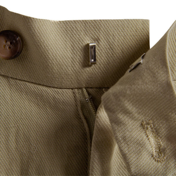 Pantaloncini Bermuda da uomo, modello classico estivo casual con cerniera e bottoni, con tasche, Buddha Stones. - image 3