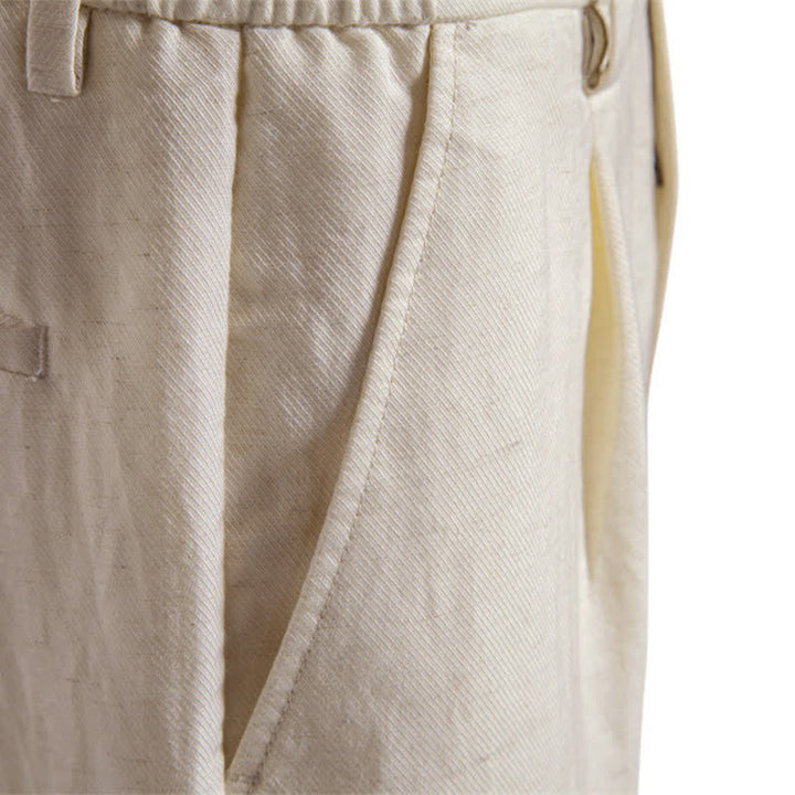 Pantaloncini Bermuda da uomo, modello classico estivo casual con cerniera e bottoni, con tasche, Buddha Stones. - image 34