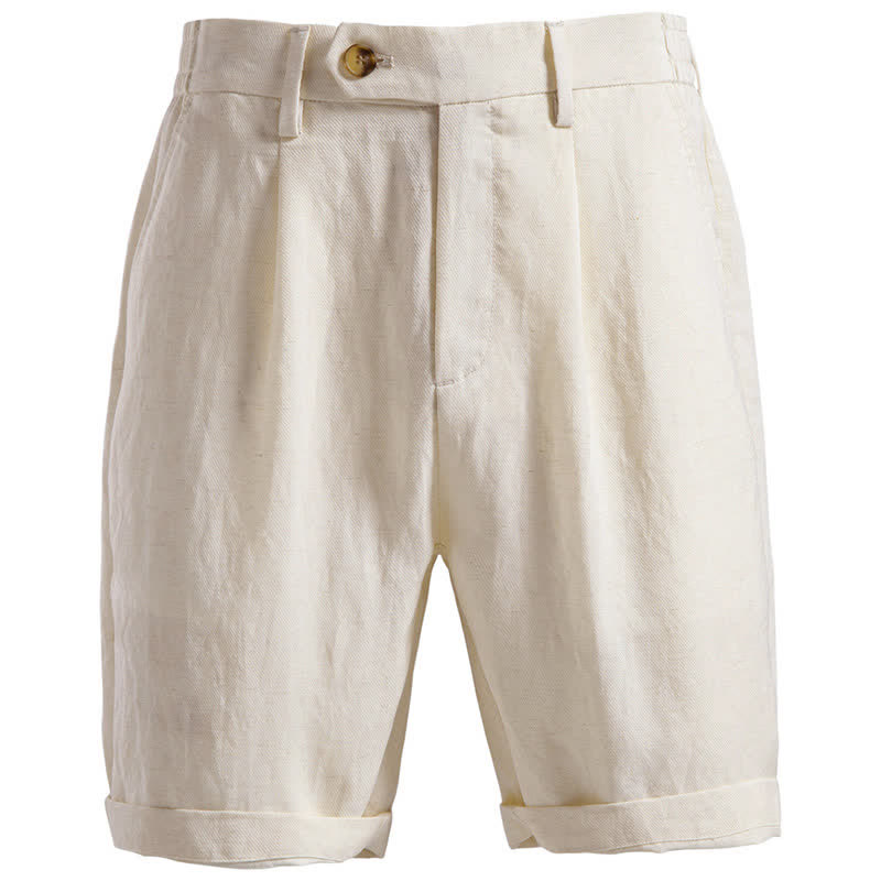 Pantaloncini Bermuda da uomo, modello classico estivo casual con cerniera e bottoni, con tasche, Buddha Stones. - Beige - US/UK/AU42，EU52 (2XL) - image 32