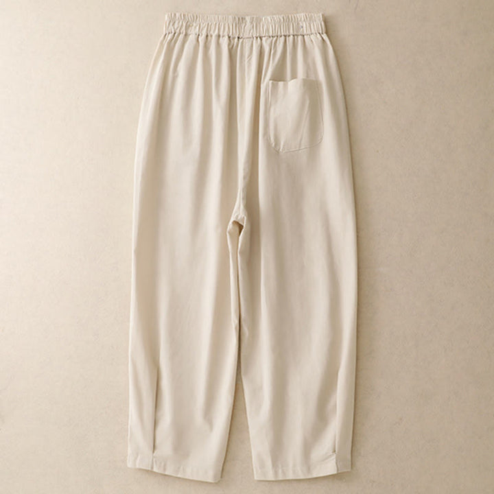 Buddha Stones Pantaloni corti da donna casual primavera estate con bottoni decorativi, modello harem con tasche. - image 1