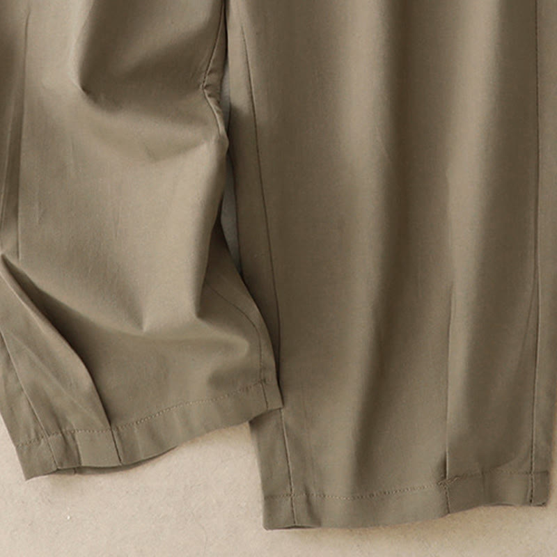 Buddha Stones Pantaloni corti da donna casual primavera estate con bottoni decorativi, modello harem con tasche. - image 14