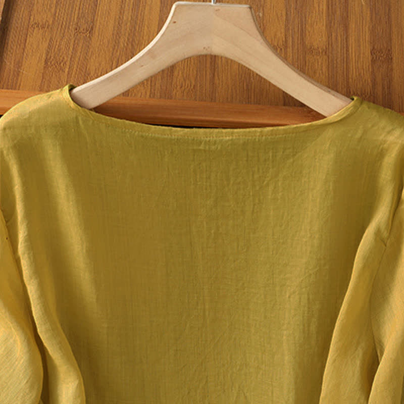 Buddha Stones T-shirt da donna a maniche corte, stile boho casual estivo, con ricami geometrici. - image 16