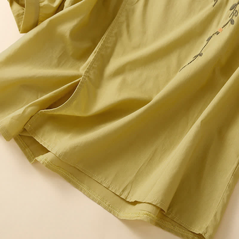 Buddha Stones T-shirt da donna a maniche corte, girocollo, con ricamo floreale, ideale per l'estate. - image 12