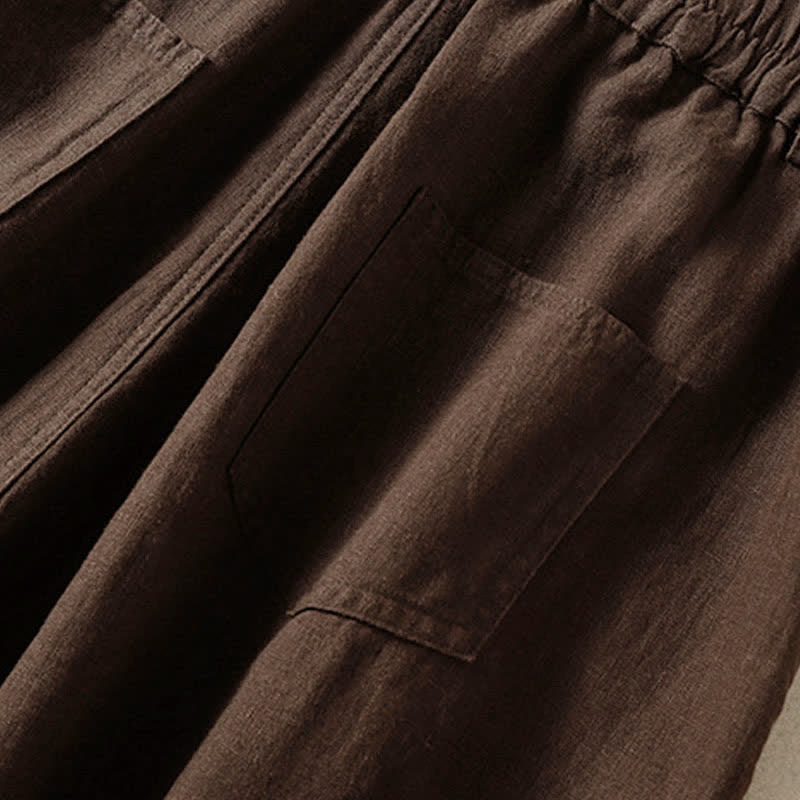 Buddha Stones Pantaloni harem da donna estivi casual, a tinta unita, corti, con elastico in vita e tasche. - image 13