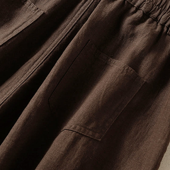 Buddha Stones Pantaloni harem da donna estivi casual, a tinta unita, corti, con elastico in vita e tasche. - image 13