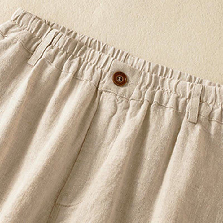 Buddha Stones Pantaloni harem da donna estivi casual, a tinta unita, corti, con elastico in vita e tasche. - image 2