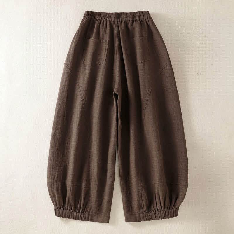 Buddha Stones Pantaloni harem da donna estivi casual, a tinta unita, corti, con elastico in vita e tasche. - image 10