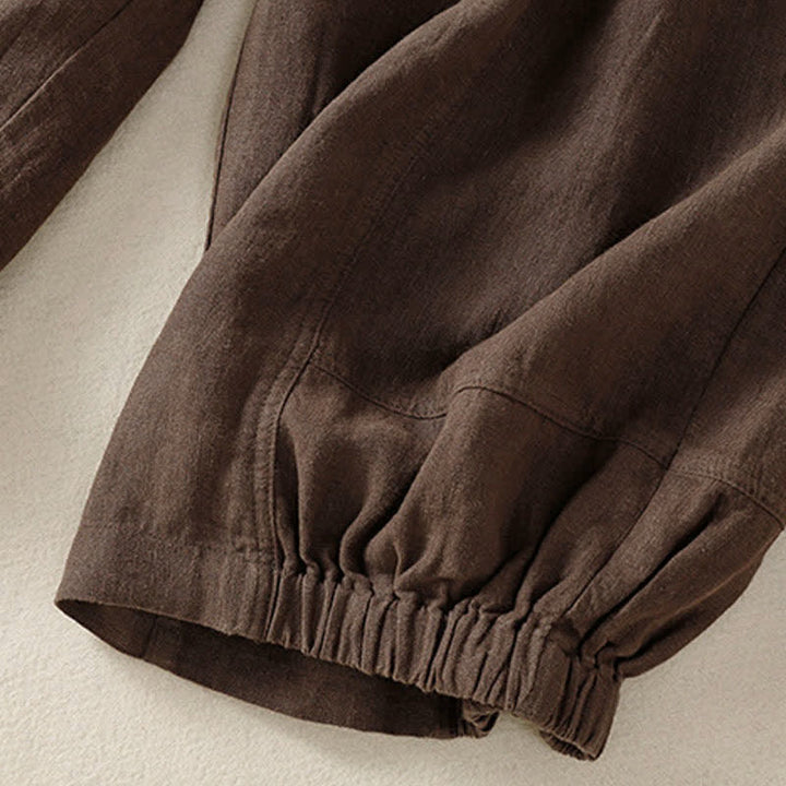 Buddha Stones Pantaloni harem da donna estivi casual, a tinta unita, corti, con elastico in vita e tasche. - image 15