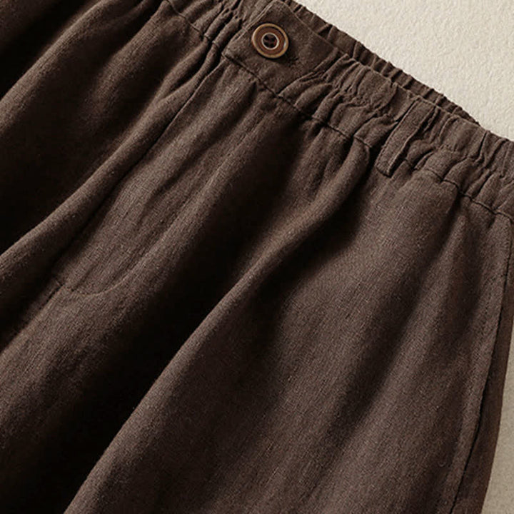 Buddha Stones Pantaloni harem da donna estivi casual, a tinta unita, corti, con elastico in vita e tasche. - image 12