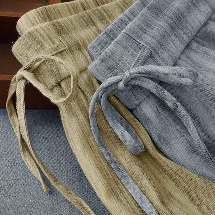Buddha Stones Pantaloni estivi casual da donna a gamba dritta con coulisse, a righe e vita elasticizzata, con tasche. - image 16