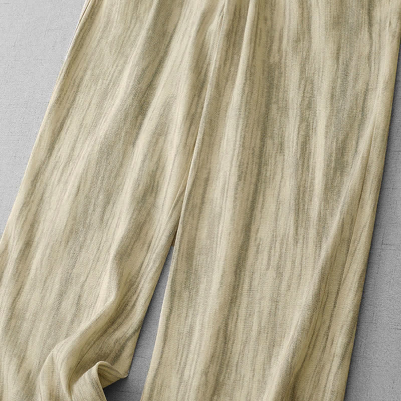Buddha Stones Pantaloni estivi casual da donna a gamba dritta con coulisse, a righe e vita elasticizzata, con tasche. - image 10