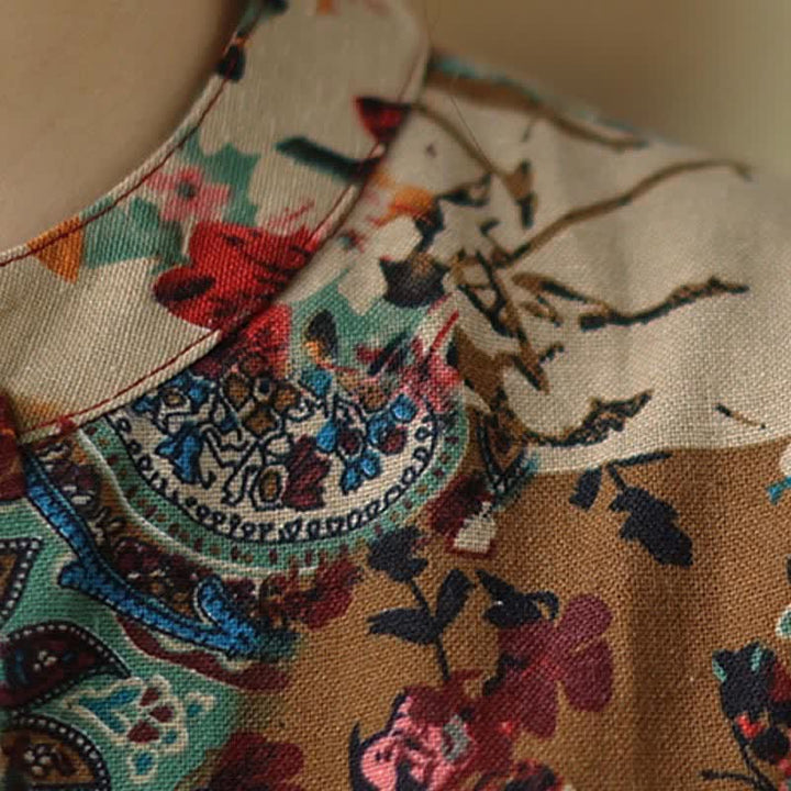 Buddha Stones Abito estivo da donna senza maniche con stampa floreale paisley e tasche. - image 8