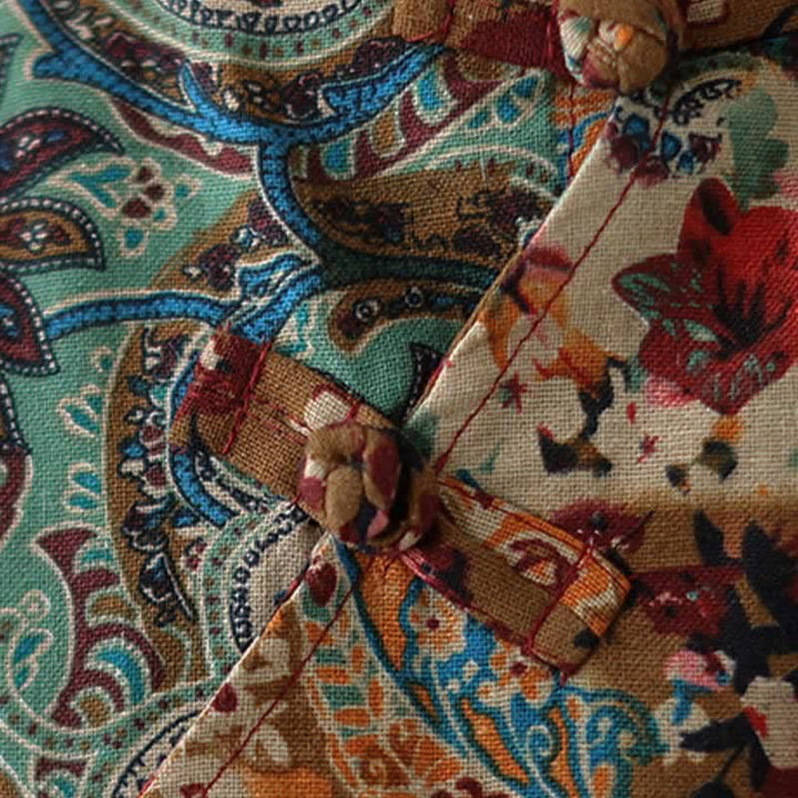 Buddha Stones Abito estivo da donna senza maniche con stampa floreale paisley e tasche. - image 9