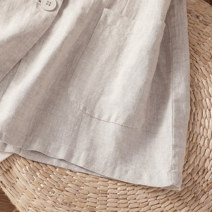 Buddha Stones Camicia da donna estiva casual a maniche corte con scollo a V e tasche, tinta unita. - image 24