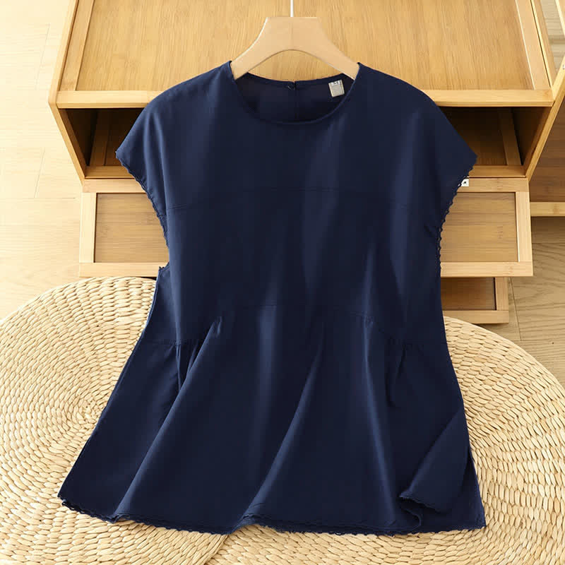 Buddha Stones Maglietta/canotta estiva casual da donna a maniche corte con scollo rotondo. - Blu mezzanotte - US14, UK/AU18, EU46 (2XL) - image 17