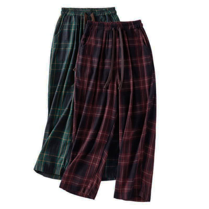 Buddha Stones Pantaloni harem da donna primaverili casual con coulisse, fantasia a quadri, elastico in vita e tasche. - image 22