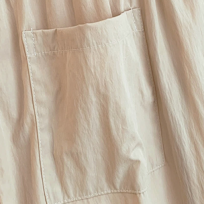 Buddha Stones Pantaloni da donna a gamba larga, corti, con coulisse, tinta unita, per primavera/estate, casual, estivi. - image 8